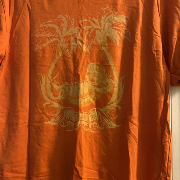The Naked Turtle Mens Orange and Yellow Graphic Short-Sleeve Shirt S - Picture 2 of 6